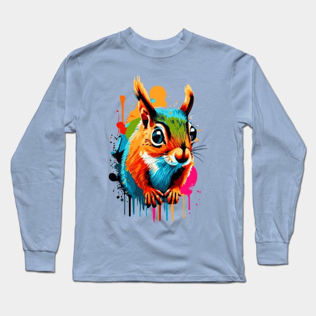 Squirrel Cute - Squirrel Colourful - Rodent Long Sleeve T-Shirt by BigWildKiwi